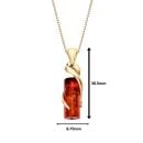 18ct Yellow ﻿Gold on Sterling Silver Baltic Amber Tubular Drop Pendant Necklace