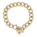 9ct Yellow Gold Heart Charm Bracelet 7"