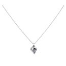 925 Sterling Silver Cubic Zirconia Leaf Pendant and Chain 18"