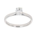18ct White Gold 0.50ct Oval Cut Diamond Solitaire Ring