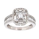 18ct White Gold 1.00ct Diamond Cluster Ring