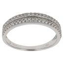 18ct White Gold 0.25ct Brilliant Cut Diamond Two Row Ring