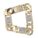 9ct Yellow Gold Cubic Zirconia Curb Bracelet 8.5"