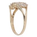 14ct Yellow Gold Cubic Zirconia Three Row Ring