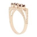 9ct Yellow Gold Garnet Three Stone Signet Ring