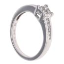 18ct White Gold 0.25ct Princess and Brilliant Cut Diamond Cluster Ring