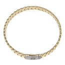 14ct Yellow Gold Monaco Classic Cubic Zirconia Pave Lock Bangle
