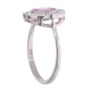 Platinum 0.80ct Pink Sapphire and 0.30ct Diamond Cluster Ring