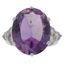 18ct White Gold 0.75ct Diamond and Amethyst Dress Ring