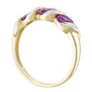 9ct Yellow Gold Diamond and Amethyst Dress Ring