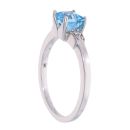 9ct White Gold Created Blue Topaz And Diamond Stone Set Ring