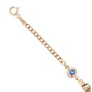 Children's 14ct Yellow Gold Blue Eye ID Bracelet 6"