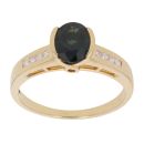 18ct Yellow Gold Sapphire and 0.15ct Diamond Ring