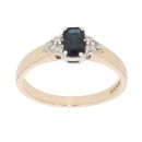 9ct Yellow Gold Sapphire And Diamond Ring