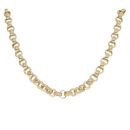 9ct Yellow Gold Patterned And Plain Belcher Chain 18"