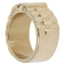 9ct Yellow Gold Cubic Zirconia Watch Strap Style Buckle Ring