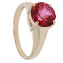 9ct Yellow Gold Red Gemstone Solitaire Ring