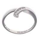 9ct White Gold 0.05ct Diamond Wishbone Ring