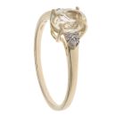 9ct Yellow Gold 0.05ct Diamond And Spodumene Solitaire Ring