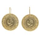 14ct Yellow Gold Coin Drop Earrings