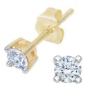 9ct Yellow Gold Diamond Earrings