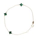 9ct Yellow Gold Malachite Petal Bracelet 7.5"