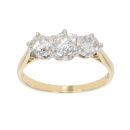 18ct Yellow Gold 0.75ct Diamond Trilogy Ring