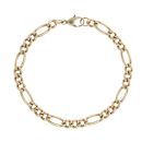 9ct Yellow Gold Figaro Bracelet 7.5"
