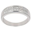 18ct White Gold 0.75ct Princess Cut Diamond Two Row Ring