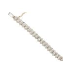 9ct Yellow Gold 1.00ct Brilliant Cut Diamond Two Row Bracelet 7"
