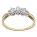 18ct Yellow Gold 0.55ct Brilliant Cut Diamond Trilogy Ring