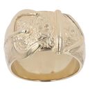 9ct Yellow Gold Patterned Buckle Ring