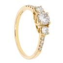 18ct Yellow Gold 0.90ct Diamond Trilogy Ring by Anya Belle
