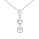 9ct White Gold Cubic Zirconia Pendant and Chain 18"