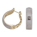 14ct Yellow Gold Monaco Classic Cubic Zirconia Pave Hoop Earrings