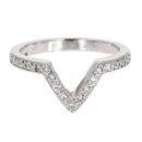 18ct White Gold 0.20ct Diamond Wishbone Ring