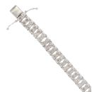 9ct White Gold 2.50ct Brilliant Cut Diamond Two Row Bracelet 7"