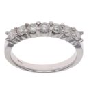 9ct White Gold 0.75ct Brilliant Cut Diamond Half Eternity Ring