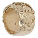 9ct Yellow Gold Patterned Double Buckle Ring