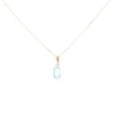 9ct Yellow Gold Blue Topaz Pendant And Chain 18"