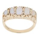 9ct Yellow Gold 0.05ct Diamond And Opal Dress Ring