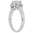 9ct White Gold 1.00ct Emerald Cut Diamond Trilogy Ring