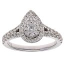 Vera Wang 18ct White Gold 0.70ct Brilliant Cut Diamond Cluster Ring