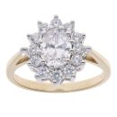 9ct Yellow Gold Cubic Zirconia Cluster Ring