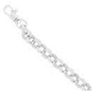 9ct White Gold Patterned And Plain Belcher Bracelet 7.5"