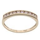 9ct Yellow Gold 0.25ct Brilliant Cut Diamond Half Eternity Ring