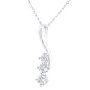 9ct White Gold Diamond Trilogy Pendant Necklace