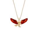 18ct Yellow Gold on Sterling Silver Baltic Amber Eagle Pendant Necklace