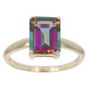 9ct Yellow Gold Mystic Topaz Single Stone Ring