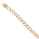 9ct Yellow Gold Filigree Patterned ID Curb Bracelet 8"